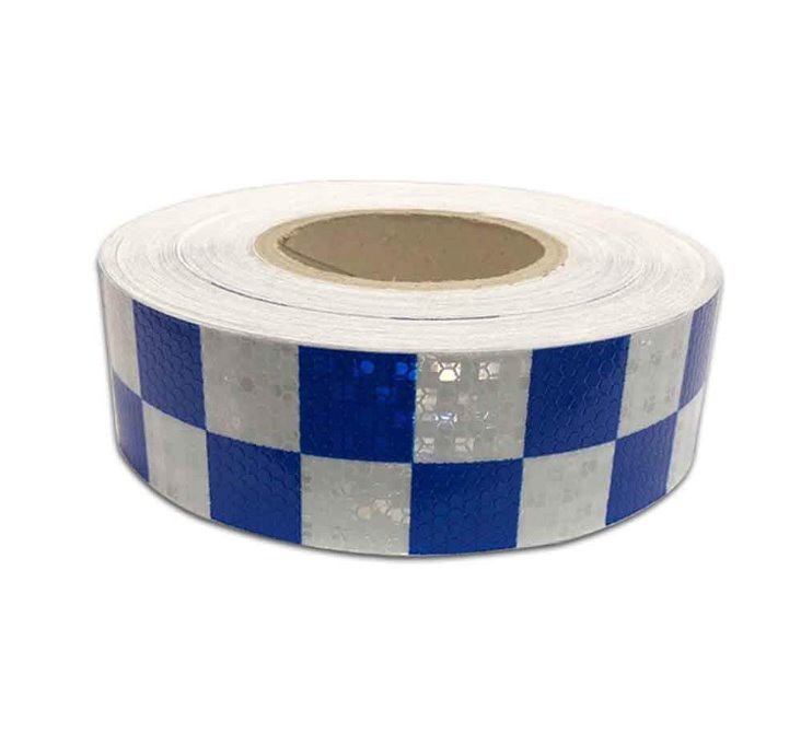 blue white reflective tape